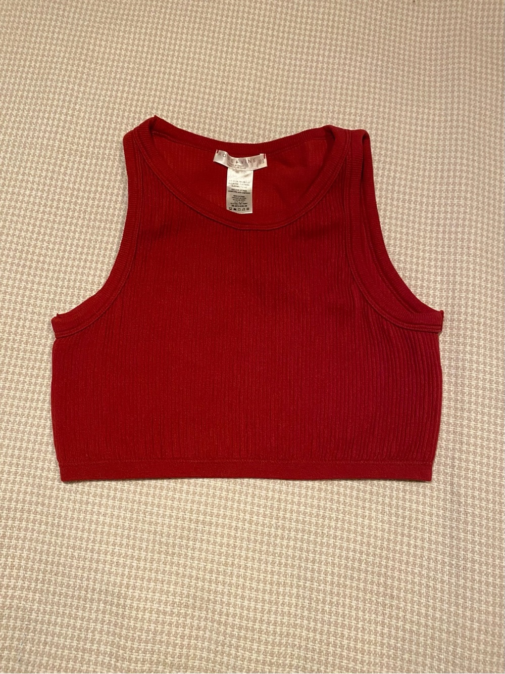 Essential Ribbed Red Crop Tank